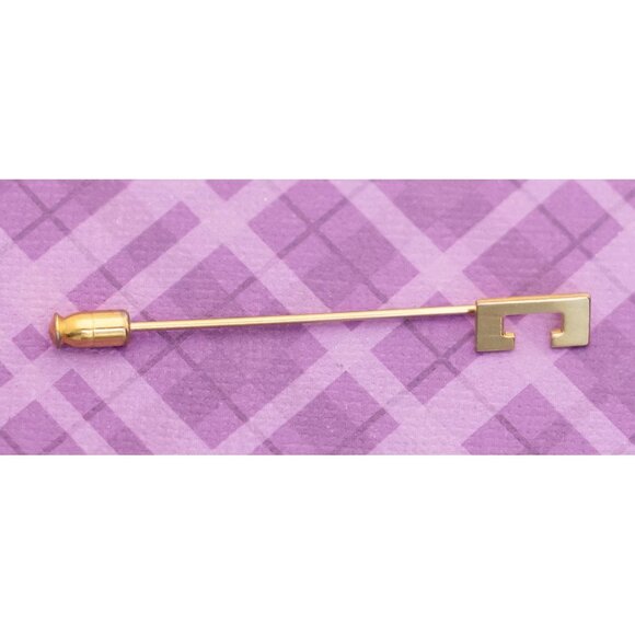 Vintage Gold Plated Geometric Letter C Stick Pin - V18 - Picture 2 of 3